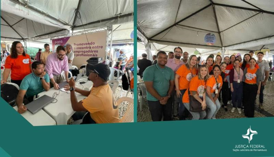 Fotos realizadas durante o mutirão com equipe JFPE a atendimento realizado