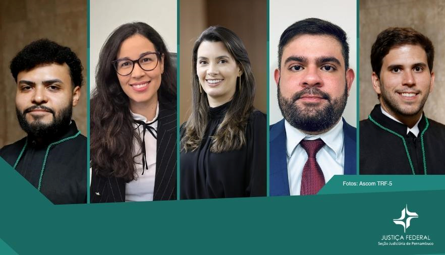 Fotos dos 5 novos magistrados que sumirão varas na JFPE 