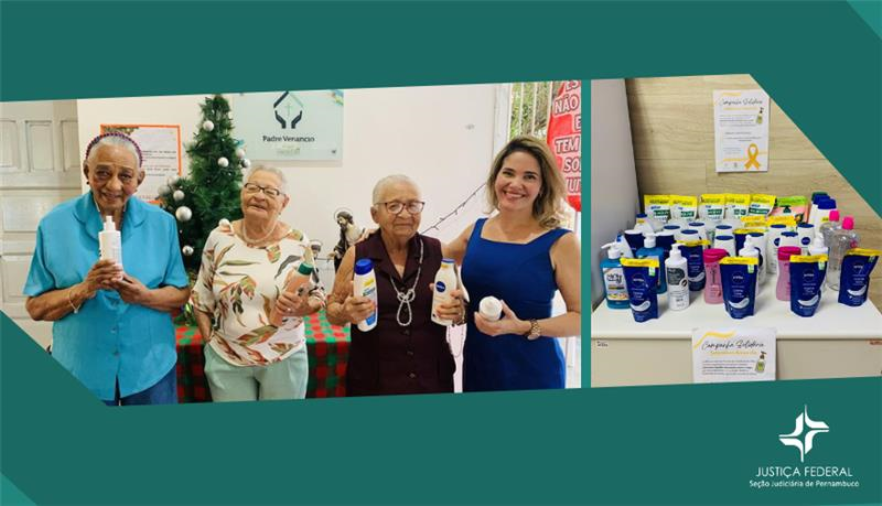 Imagem mostra pessoas em pé e sabonetes líquidos