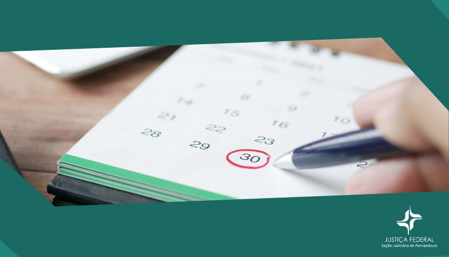 Mostra um calendário com o dia 30 marcado 