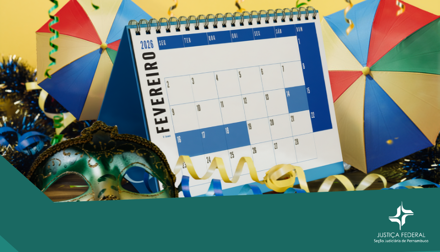 Ilustração com calendário e adereços de carnaval 