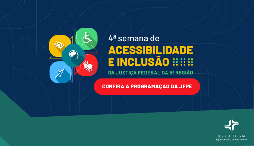 card azul com elementos e símbolos da inclusão 