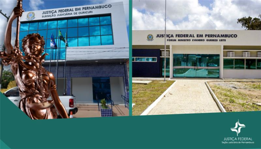 Mostra a fachada dos prédios de Ouricuri e Garanhuns