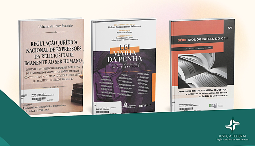 Mostra a capa de três livros
