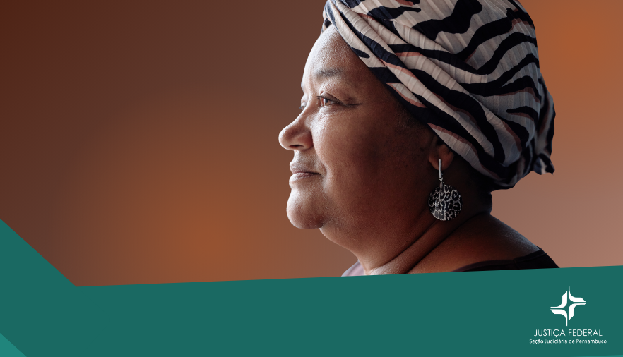 Perfil de mulher negra com turbante 