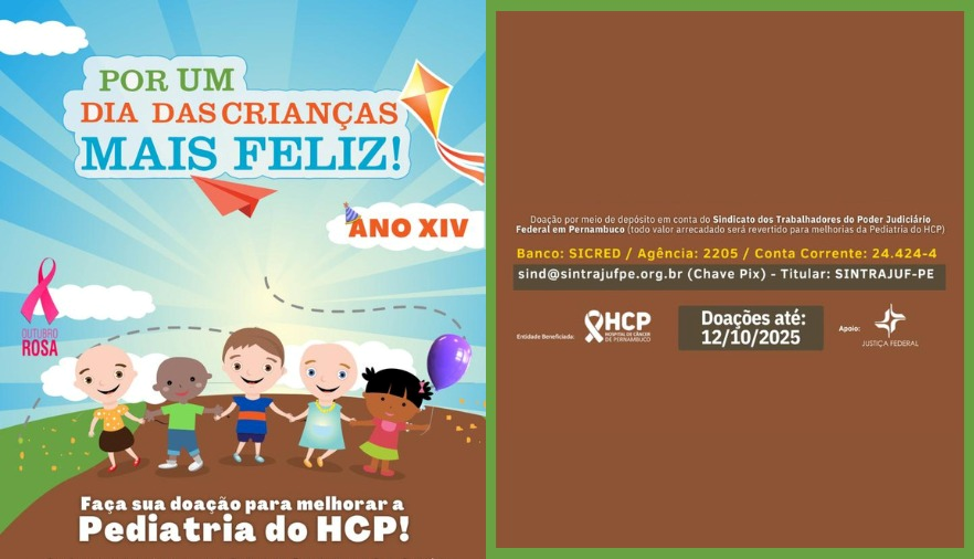 Arte divulgação da campanha Por um Dia das Crianças Mais Feliz 2025 