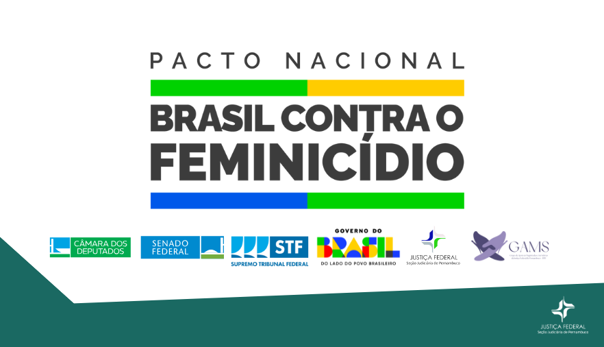 mostra logomarca do pacto nacional - brasil contra o feminicídio